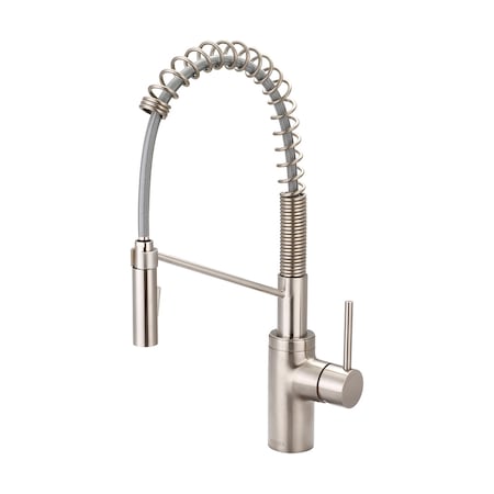 Pioneer Industries Single Handle Spring Pull-Down Kitchen Faucet, Compression Hose, Nckl, Spout Reach: 9" 2MT275-BN